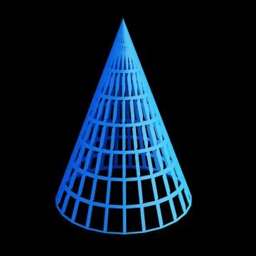 Faceted blue 3d cone Stock Illustration