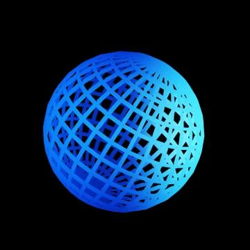 Faceted blue 3d sphere Stock Illustration