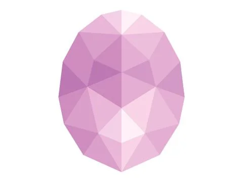 Faceted gem on white background, triangulation Stock Illustration