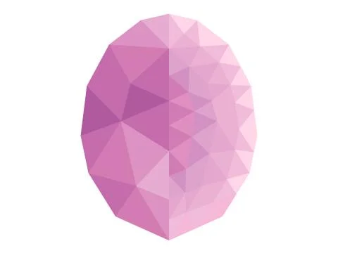 Faceted gem on white background, triangulation Stock Illustration