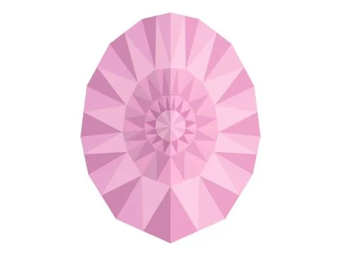 Faceted gem on white background, triangulation Stock Illustration