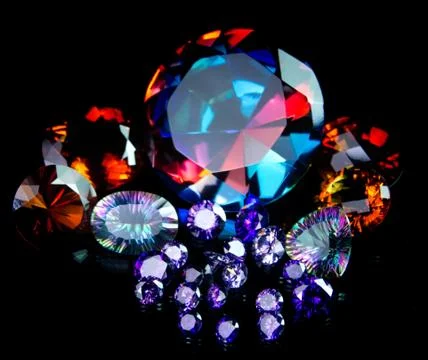 Faceted gemstone collection Stock Photos