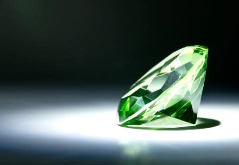 Faceted Green Gemstone Stock Photos