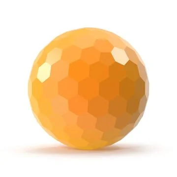 Faceted Orange Sphere 3D Render Stock Illustration
