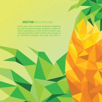 Faceted Pineapple Background Stock Illustration