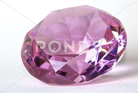 Faceted pink kunzite gemstone Stock Photos