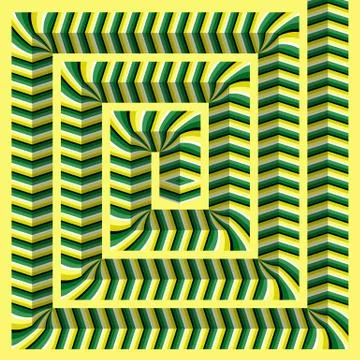 Faceted rectangular spiral optical illusion background Stock Illustration