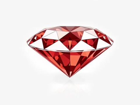Faceted ruby. Large faceted ruby on a white background Stock Illustration