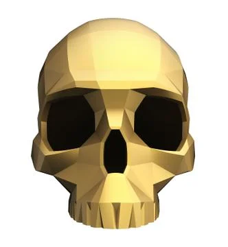 Faceted Skull Front Stock Illustration