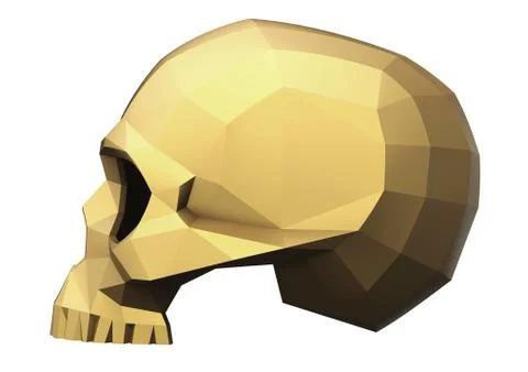 Faceted Skull Side Stock Illustration
