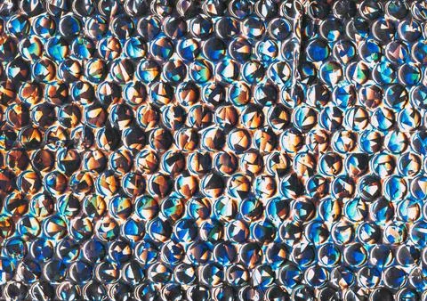Faceted texture colorful background bubble wrap Foto stock