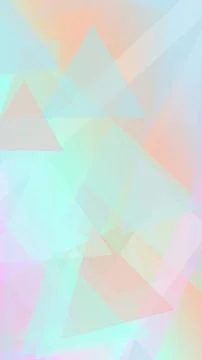 A faceted triangle collage in aqua, mint, and coral creates a lightweight a.. Illustrazione stock