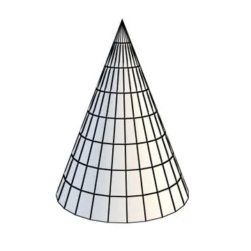 Faceted white 3d cone Illustrazione stock