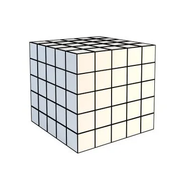 Faceted white 3d cube Stock-Illustration