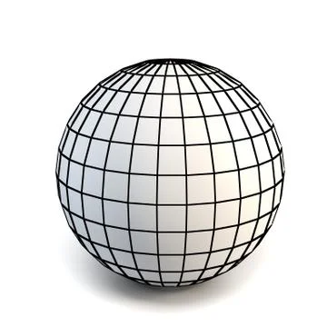 Faceted white 3d sphere Stock Illustration