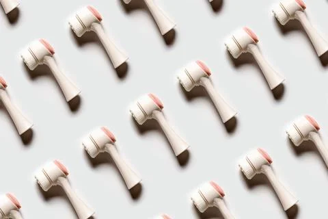 Facial brush with wheat ear. Pattern Stock Photos