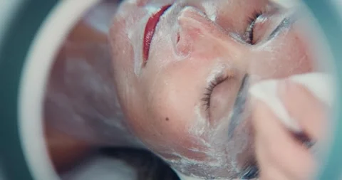 Facial Cleansing Procedure in Spa Setting Stock Footage 323604949
