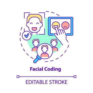 Facial coding concept icon Illustrazione stock