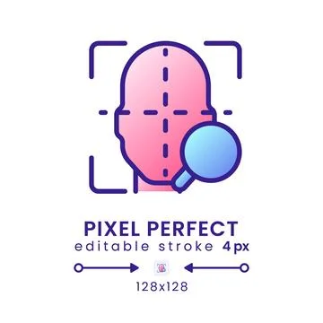 Facial coding gradient fill desktop icon Stock Illustration