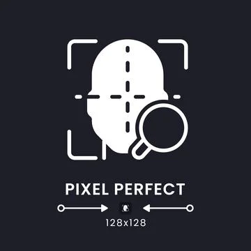 Facial coding white solid desktop icon Stock Illustration