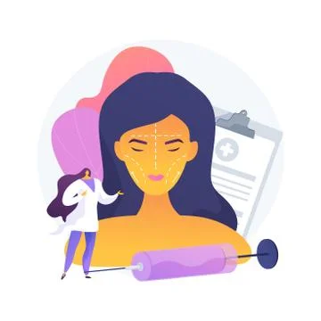 Facial contouring abstract concept vector illustration. Stock Illustration
