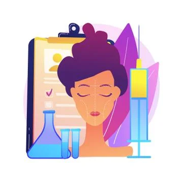 Facial contouring abstract concept vector illustration. Stock Illustration