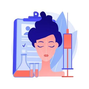 Facial contouring abstract concept vector illustration. Stock Illustration