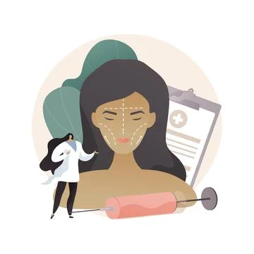 Facial contouring abstract concept vector illustration. Stock Illustration