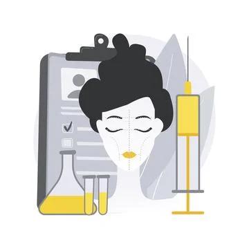 Facial contouring abstract concept vector illustration. Stock Illustration