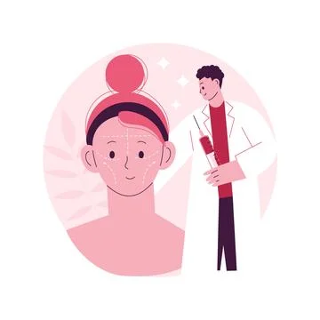 Facial contouring abstract concept vector illustration. Stock Illustration