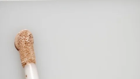 Facial corrector with stick. top view corrector smudge texture of corrector Stock Footage 86285780