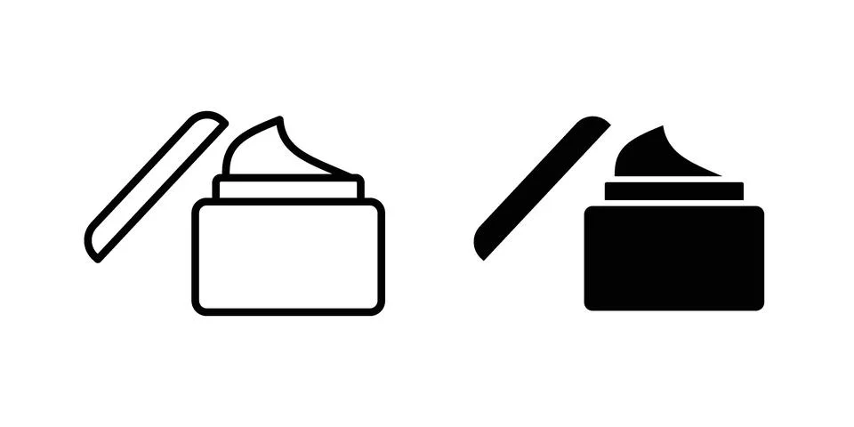 Facial cream icon set. Vector EPS 10 Stock Illustration