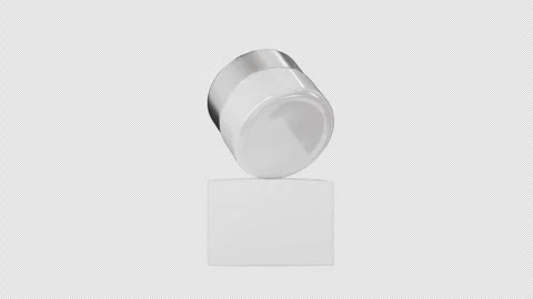 Facial cream jar and box promo packaging mockup, 360 rotating shot of beaut.. Video stock 334583751