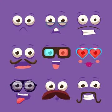 Facial Design Elements Set Illustrazione stock