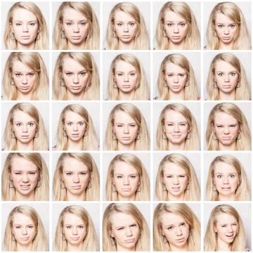 Facial expression - Human emotions Stock Photos