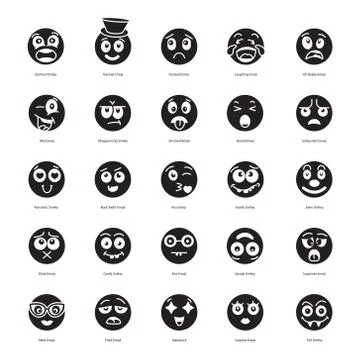Facial Expression Set Of Emoticons Stock Illustration