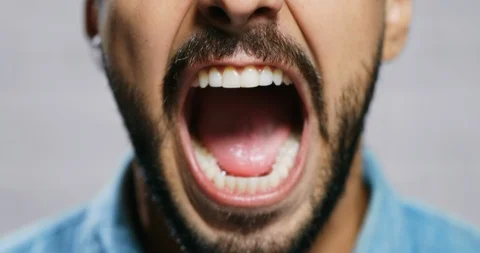 Facial Expressions Of Young Beard Man On Brick Wall Stock Footage 87784268
