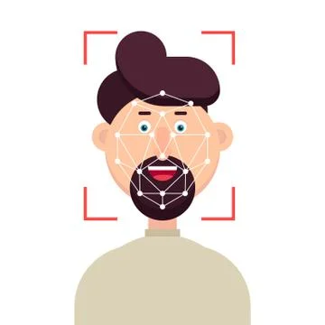 Facial ID recognition vector illustration Stock Illustration