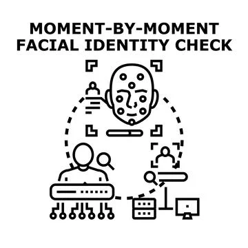 Facial identity check for security access and data privacy Stock Illustration