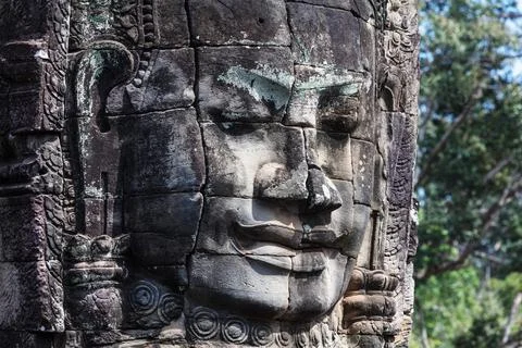 Facial image in Bayon Stock Photos