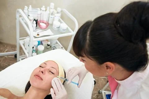 Facial injection Stock Photos