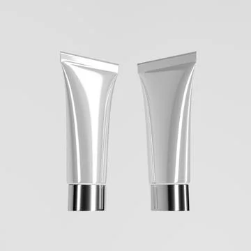 Facial lotion packaging mockup, oval shape aluminum squeeze tube packaging Stock-Illustration