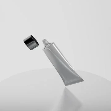 Facial lotion packaging mockup, oval shape aluminum squeeze tube packaging Stock Illustration