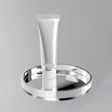 Facial lotion packaging mockup, oval shape aluminum squeeze tube packaging Stock Illustration