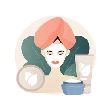 Facial mask abstract concept vector illustration. Stock Illustration