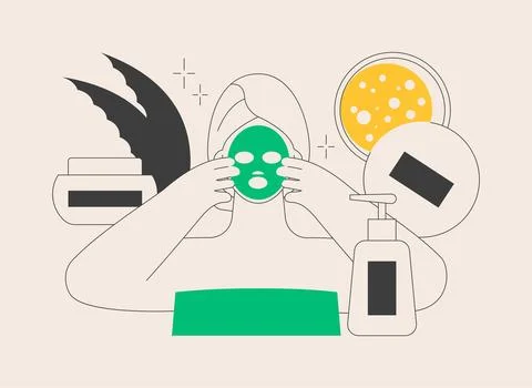 Facial mask abstract concept vector illustration. Stock Illustration