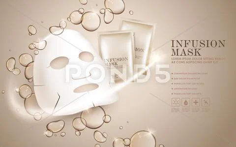 Facial mask ads template Stock Illustration