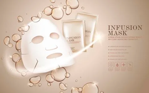Facial mask ads template Stock Illustration
