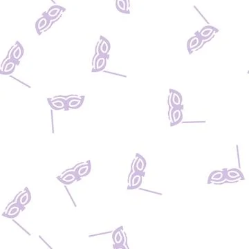 Facial mask dancer glyph vector seamless pattern Stock Illustration