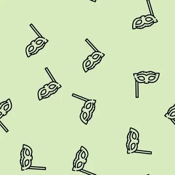 Facial mask dancer line vector seamless pattern Stockillustratie